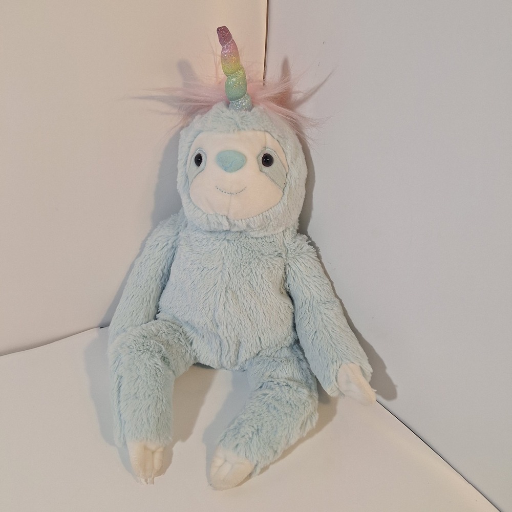 GUND Dazzle Slothicorn Plush Stuffed Toy‎ pastel turquoise color
